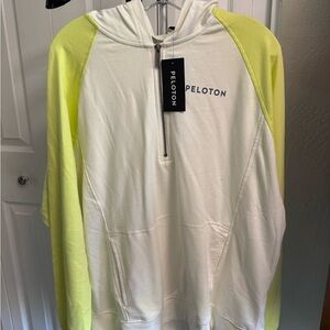 Peloton White and Yellow Raglan Pullover